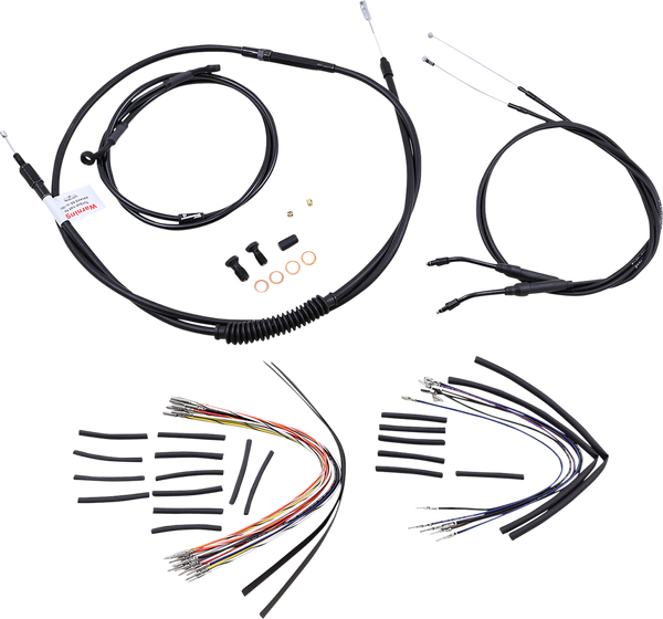 Complete Black Vinyl Handlebar Cable/line Kit For Ape Hanger Handlebars Black, 1, nordicamoto.ro