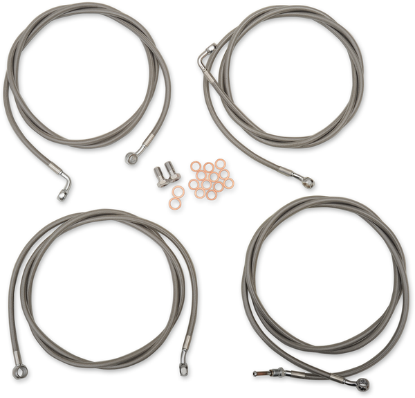 Standard Stainless Braided Handlebar Cable/brake Line Kit Silver, 1, nordicamoto.ro