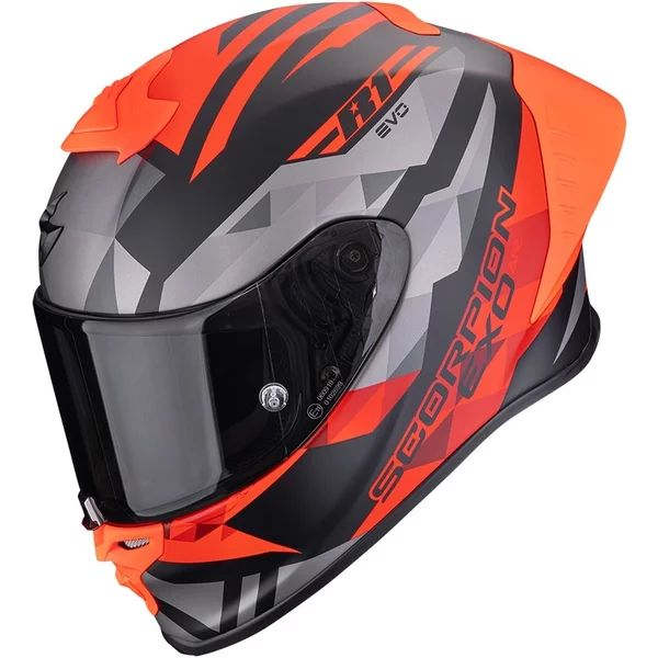 SCORPION EXO-R1 EVO II AIR VALERE L teljes arcú sport sisak – fehér/piros/kék, 3, nordicamoto.ro