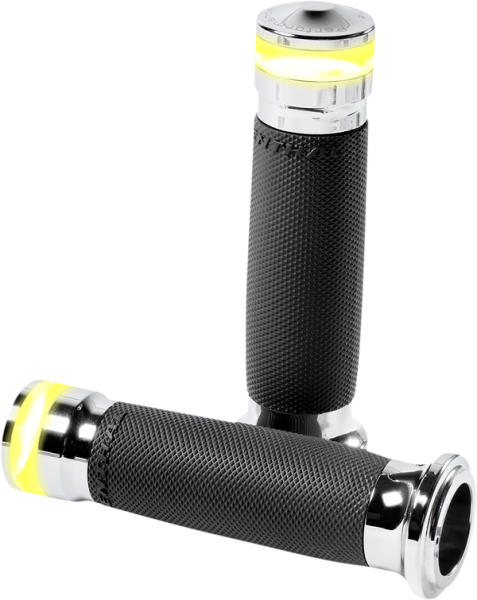 Vision Series Contour Led Turn Signal Grips Silver, 1, nordicamoto.ro