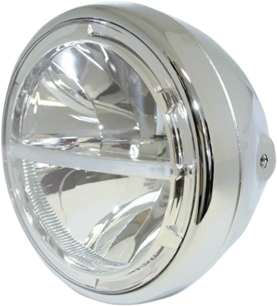 18 Cm (7(r)) Led Headlight Chrome, 1, nordicamoto.ro