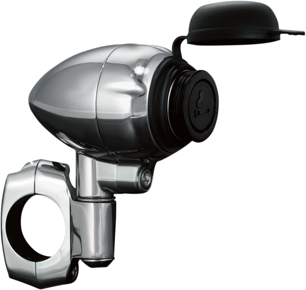Electrical Power Point With Handlebar Mount Black, Chrome, 3, nordicamoto.ro