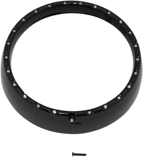 7(r) Led Halo Headlight Trim Rings With Built-in Turn Signals Black, 1, nordicamoto.ro