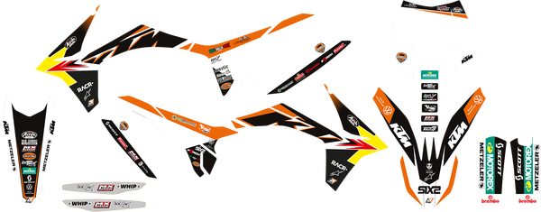 Trophy Graphic Kit Yellow, White, Black, Orange, 2, nordicamoto.ro
