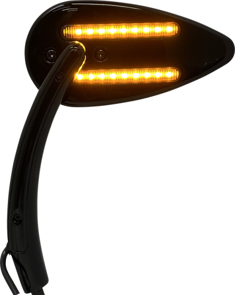 Dynamic Amber/white Led Mirror Black, 4, nordicamoto.ro