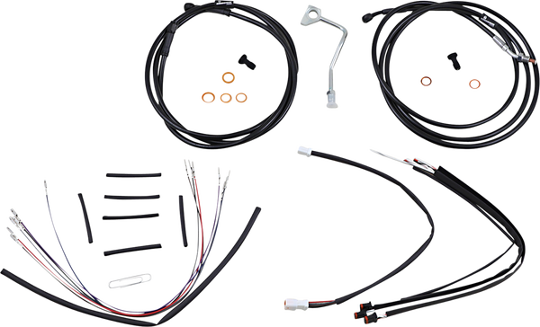 Complete Black Vinyl Handlebar Cable/line Kit For Ape Hanger Handlebars Black, 1, nordicamoto.ro