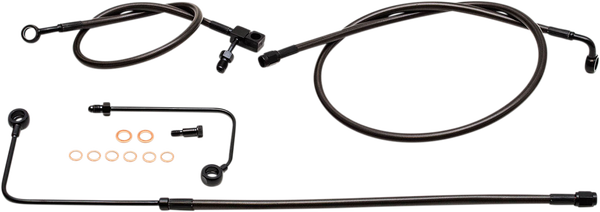 Midnight Braided Brake Line Kit Black, Midnight 38 cm - 43 cm (15' - 17'), 1, nordicamoto.ro