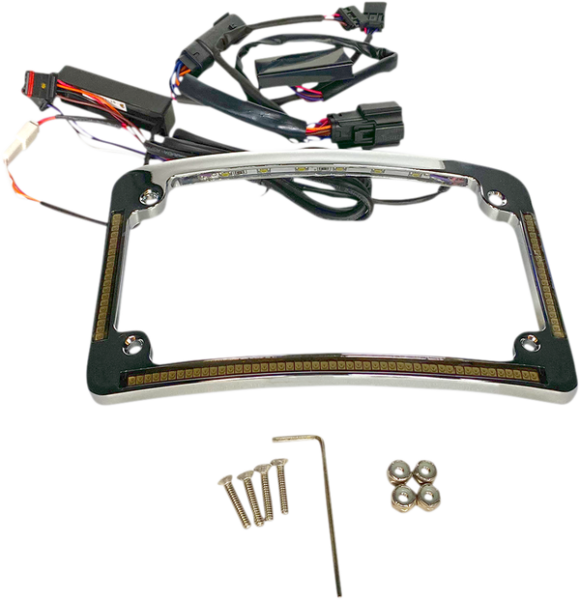 Plug & Play Run/brake/turn Led Radius License Plate Frame Amber, Red, White, 2, nordicamoto.ro