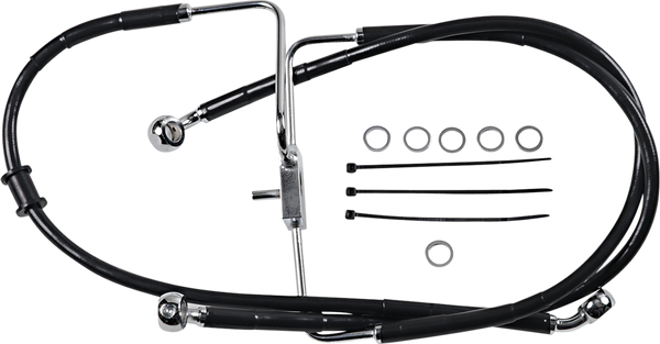 Extended Length Stainless Steel Brake Line Black, Vinyl Coated Oversize [+102 mm (4'')], 1, nordicamoto.ro