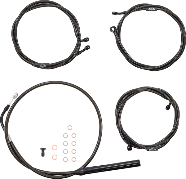 Standard Midnight Braided Handlebar Cable/brake Line Kit Black, 2, nordicamoto.ro