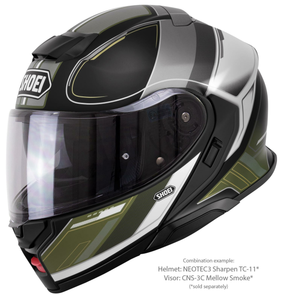 SHOEI NEOTEC3 SHARPEN TC-11 felhajtható sisak, fekete/fehér/matt zöld, XS, 4, nordicamoto.ro