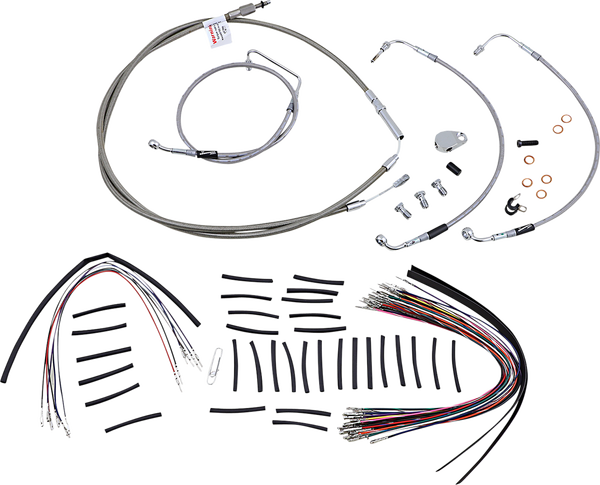 Complete Stainless Braided Handlebar Cable/brake Line Kit Silver, 1, nordicamoto.ro