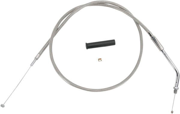 Stainless Braided Throttle Cable Silver, 1, nordicamoto.ro