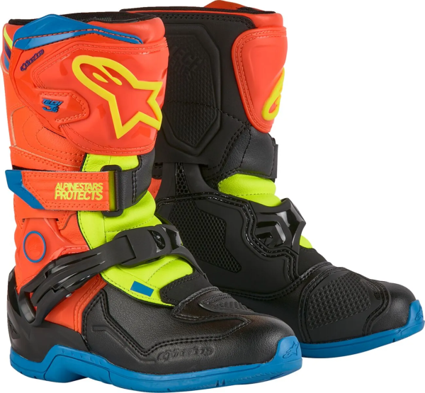 Alpinestars Tech 3s gyermekcsizma, narancssárga/kék/sárga, 29-es méret, 1, nordicamoto.ro