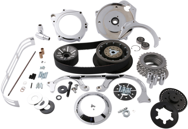 2(r) Open Belt Drive Kit With 2-piece Motor Plate Chrome, Polished 51, 1, nordicamoto.ro