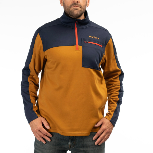 Pulover Klim Glacier 1/4 Zip Mid Layer Dark Olive - Black, 11, nordicamoto.ro