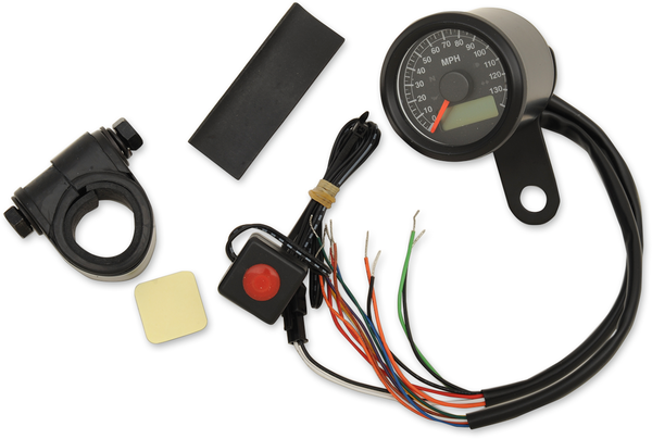 1-7/8(r) Programmable Imperial Speedometer With Indicator Lights Black, 1, nordicamoto.ro