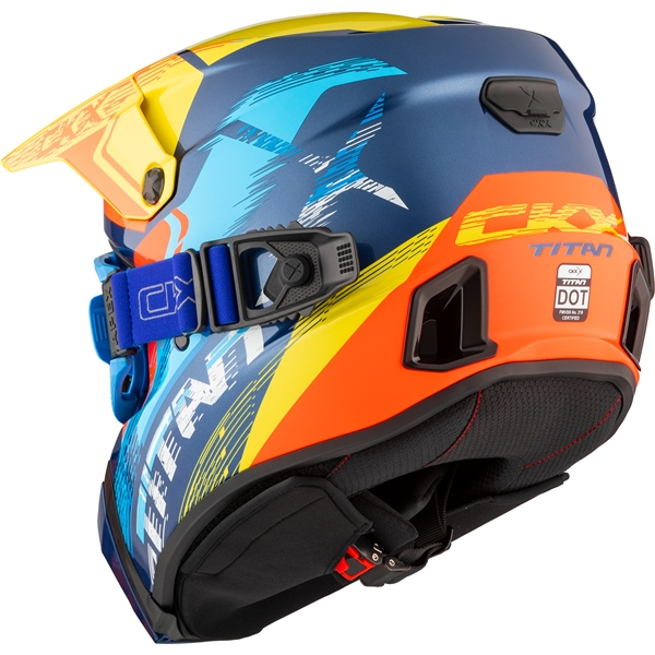 CKX Helmet Titan AMS Concordia Blue/Yellow/Red Gloss + Goggles M, 6, nordicamoto.ro