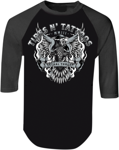 Tires N Tattoos Raglan T-shirt Black M, 2, nordicamoto.ro