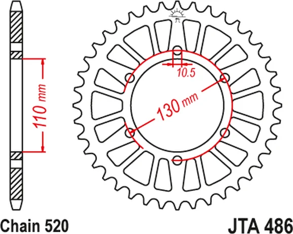 JT SPROCKETS Self-cleaning, Lightweight Rear Sprocket Silver, 1, nordicamoto.ro