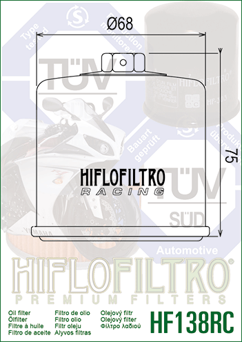 SUZUKI GSX 250–1400 olajszűrő, Hiflofiltro HF138RC, 2, nordicamoto.ro