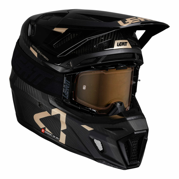 Leatt 9.5 Carbon V25 fekete/arany sisak + XL védőszemüveg, 1, nordicamoto.ro