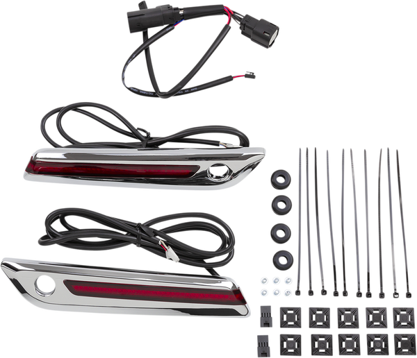 Led Saddlebag Hinge Covers Silver, 1, nordicamoto.ro