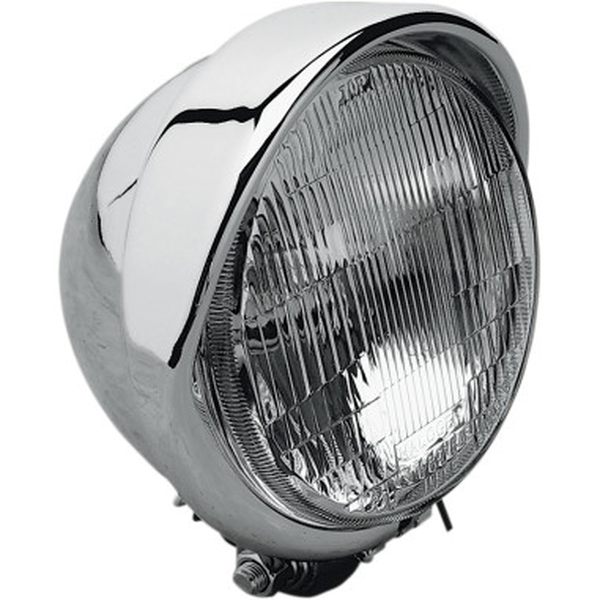 14,5 Cm (5-3/4(r)) Headlight With Built-in Visor Chrome, 1, nordicamoto.ro