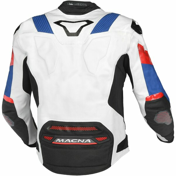 Geaca de piele sport/touring MACNA POINTER 50 Alb/Rosu, 10, nordicamoto.ro