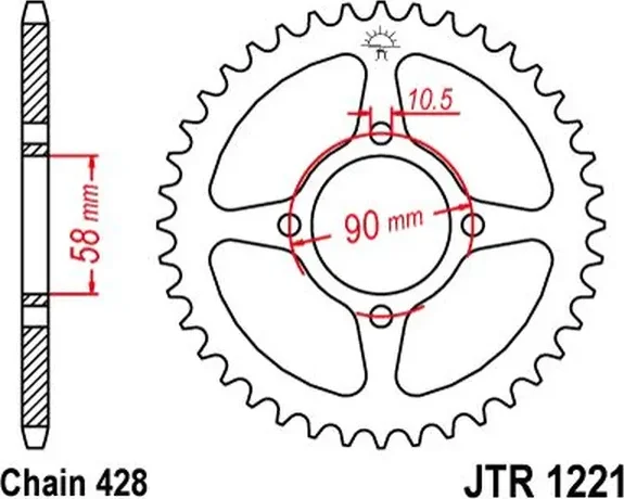 JT SPROCKETS hátsó lánckerék, természetes színű, 2, nordicamoto.ro