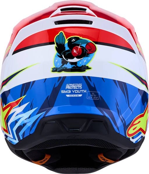 Alpinestars SM3 Falcon gyermek sisak, piros/fehér/kék, S-es méret, 5, nordicamoto.ro
