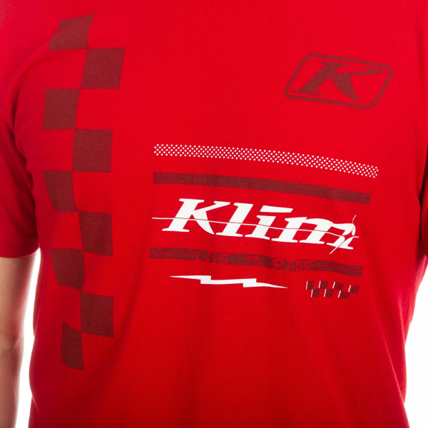 Tricou Klim Checkered Flag Tri-blend Black - White, 5, nordicamoto.ro