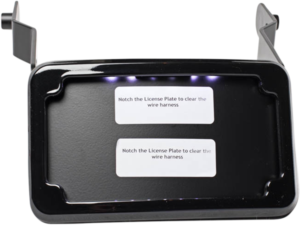 Curved License Plate Frame And Mount With License Plate Light Black, 1, nordicamoto.ro