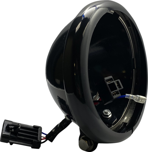 Headlight Bucket With Wire Adapter Black, Gloss, 2, nordicamoto.ro