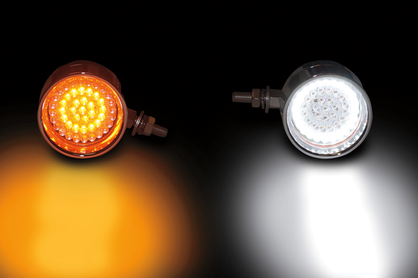 Street Magic® Dual-color Led Bullet Marker Lights Chrome, 2, nordicamoto.ro