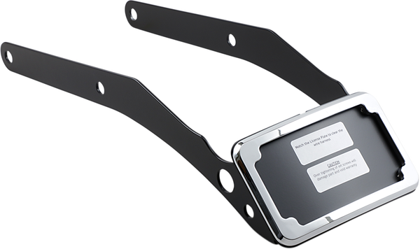 Curved License Plate Frame And Mount With License Plate Light Chrome, 2, nordicamoto.ro