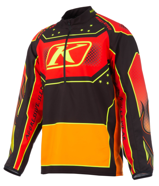 Revolt Aggressive Sled Wear 1/4 Zip Pullover Throwback Flames (Non-Current), 7, nordicamoto.ro