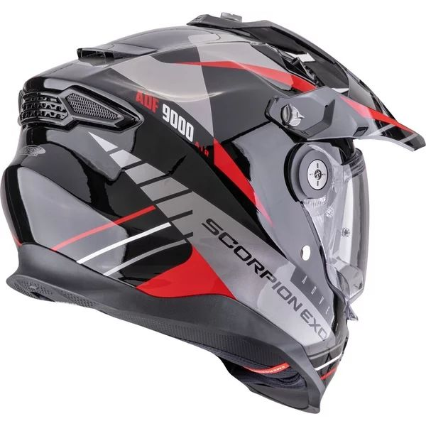 SCORPION ADF-9000 AIR FEAT M enduro/kalandmotoros sisak – fekete/ezüst/piros, 5, nordicamoto.ro