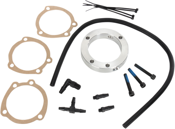 Chrome Crankcase Breather Kit Black, 1, nordicamoto.ro