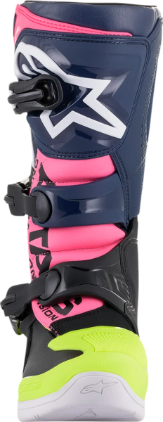 Cizme copii Alpinestars Tech 3S Black/Dark Blue/Pink Fluorescent 39,5, 6, nordicamoto.ro