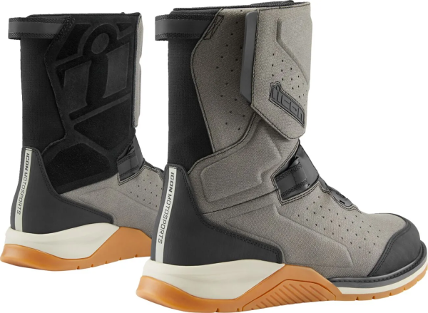 Cizme Icon Alcan Waterproof Gray 42, 4, nordicamoto.ro