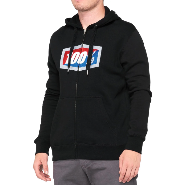 Hanorac 100% Official Fleece Zip-up Black S, 4, nordicamoto.ro