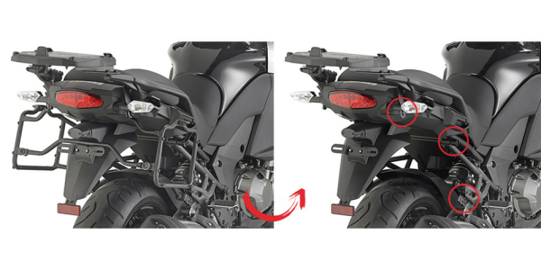 Kappa oldalsó csomagtartó-tartó a KAWASAKI VERSYS 1000 '15–'16-os modellhez, 1, nordicamoto.ro