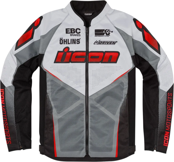 Icon Hooligan Ultrabolt Textile dzseki, fekete/szürke/piros, S-es méret, 1, nordicamoto.ro