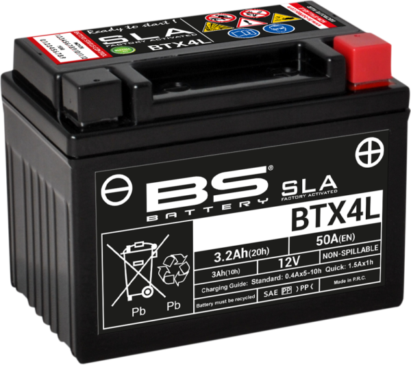 BS BTX4L SLA 12 V 50 A motorkerékpár-akkumulátor, 1, nordicamoto.ro