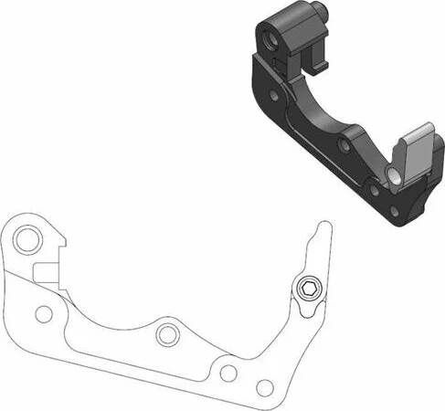 OEM féknyereg-rögzítő konzol, fekete, 1, nordicamoto.ro