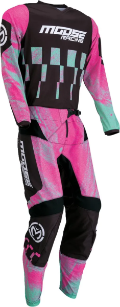 Tricou MOOSE RACING Qualifier Black/Pink XL, 3, nordicamoto.ro