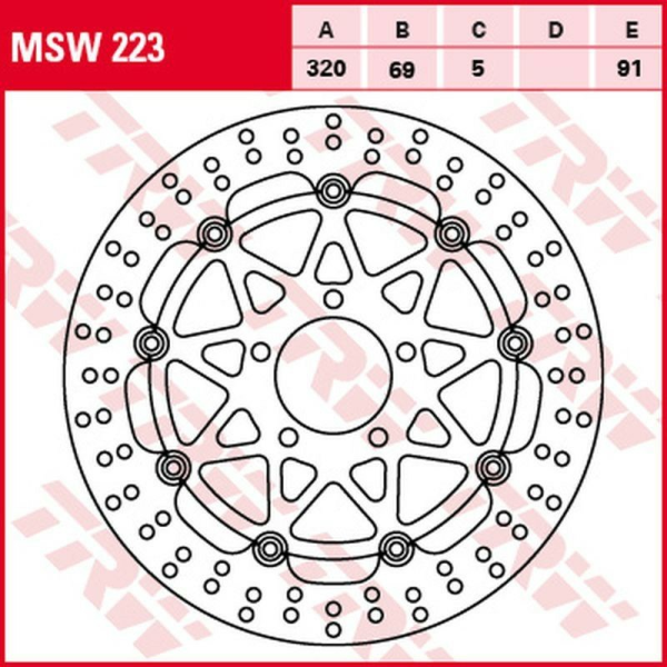 Disc frana fata TRW SUZUKI GSX-R 600 '97 -'03/ GSX-R 750 '96 -'03/GSX-R 1000 '01 -'02/TL 1000R '98 -'99/TL 1000S '97 - '01/GSX 1300R HAYABUSA '99 -'07/GSX 1400 '01 -'07, 1, nordicamoto.ro
