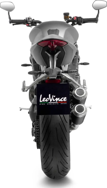 LeoVince LV-10 fekete slip-on kipufogórendszer a Triumph Speed Triple 1200 RR-hez, 2, nordicamoto.ro