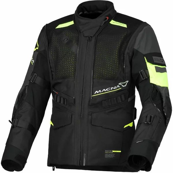 MACNA FLEXODUS Night Eye™ L női vízálló túra-/kalanddzseki – Fekete Night Eye/Fluo sárga, 9, nordicamoto.ro